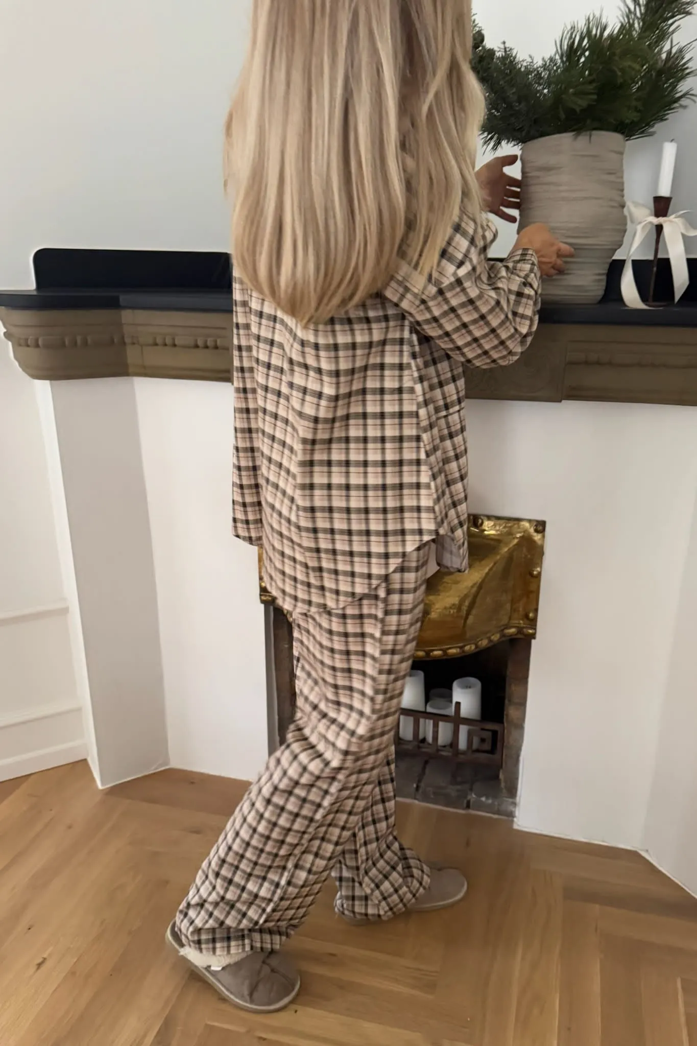 MayaIC Bukser - Beige Sort Ternet