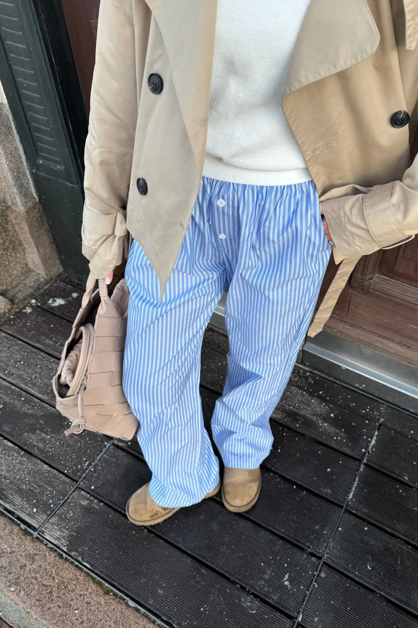 MayaIC Bukser - Blå Hvid Stribet