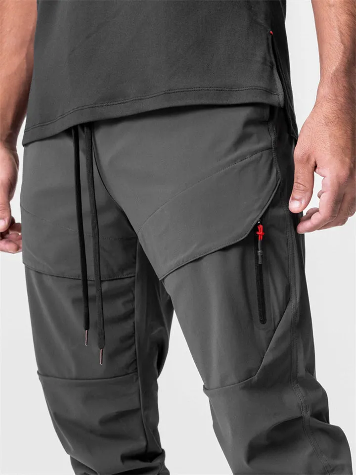 Men's Plain Slim Fit Sports Ankle-tied Trousers