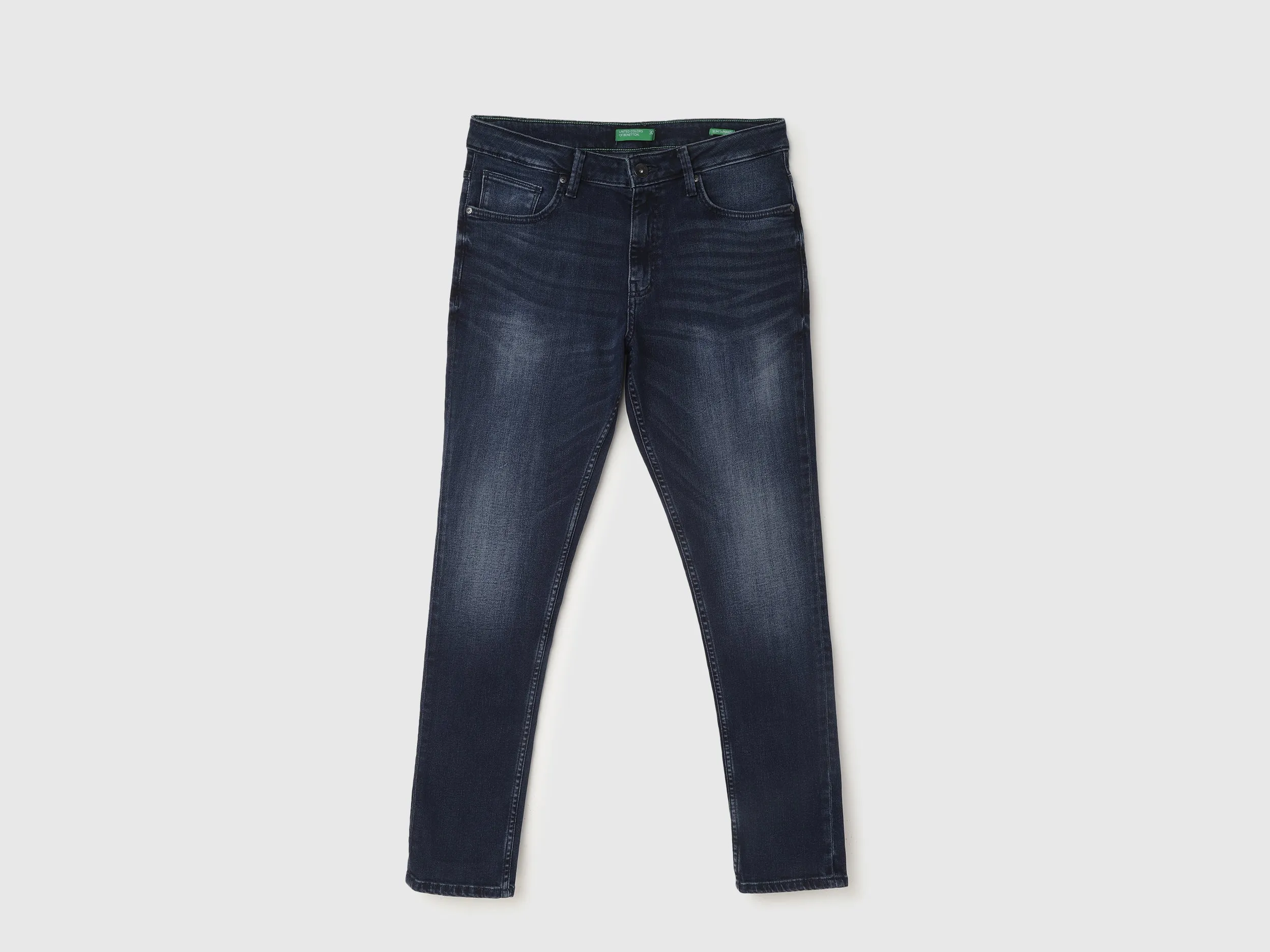 Men's Slim Fit Tapered Dark Wash Jeans
