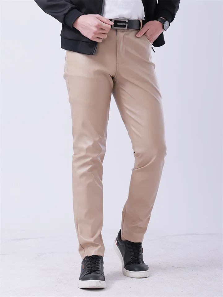 Men's Trendy Stretchy Slim Fit Club PU Leather Pants