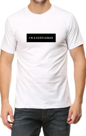 Men's Tshirt - DRON I AM A GENTLEMAN - ABA66 White