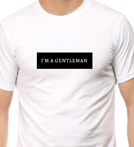 Men's Tshirt - DRON I AM A GENTLEMAN - ABA66 White