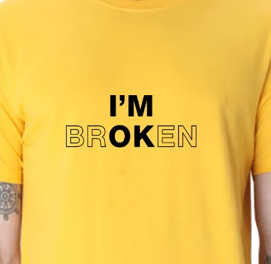 Men's Tshirt - DRON I AM OK - ABA68 Golden Yellow