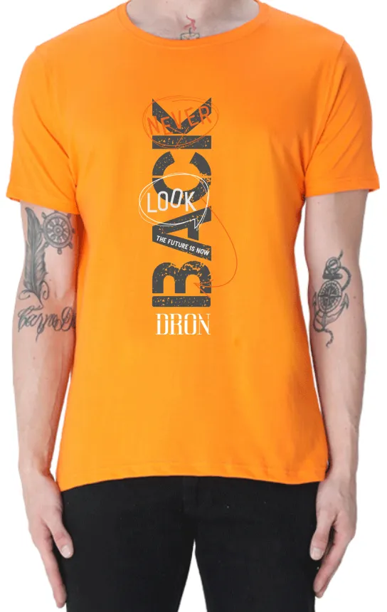 Men's Tshirt - DRON NEVER LOOK BACK - ABA56 Orange