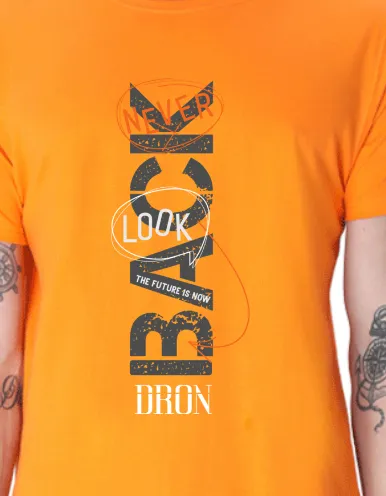 Men's Tshirt - DRON NEVER LOOK BACK - ABA56 Orange