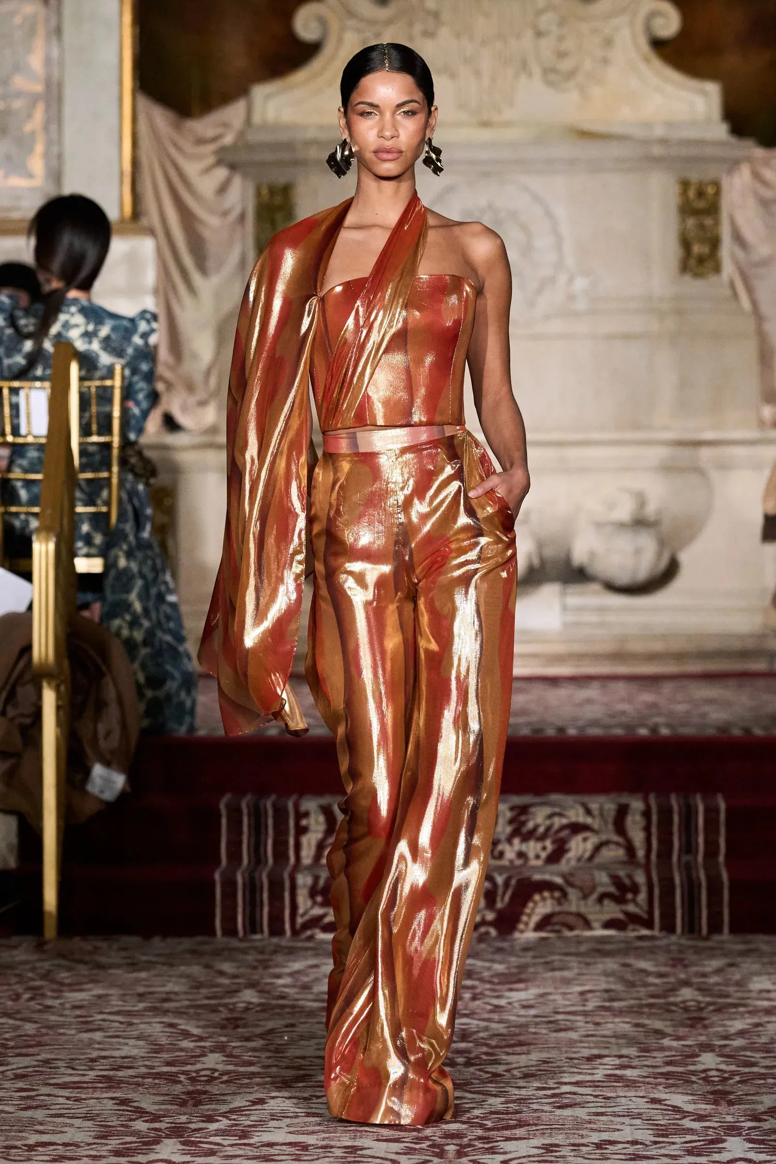 Metallic Sunset Wide Leg Trousers
