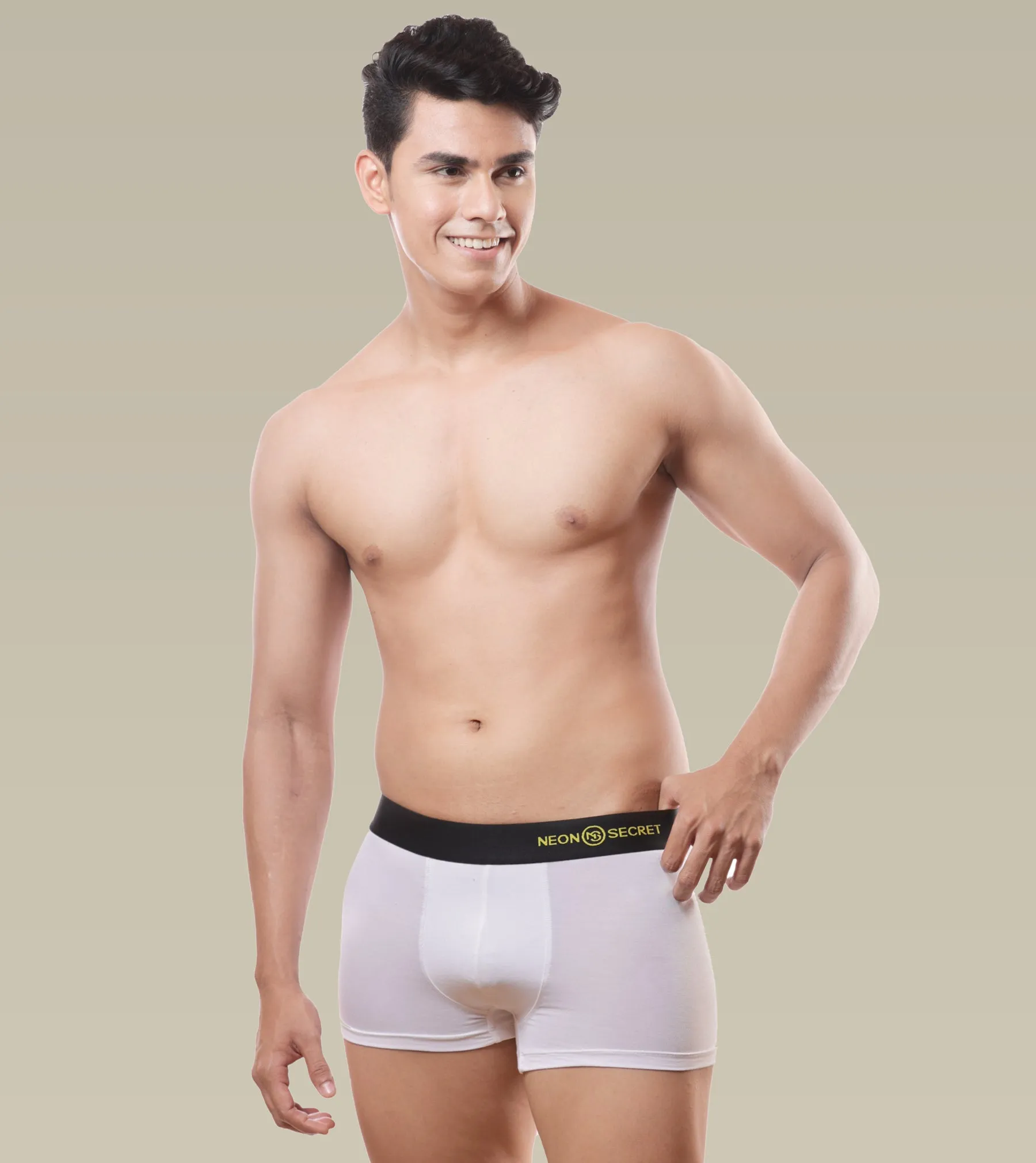 Micro Modal Antibacterial Trunks- Pack of 2 (Midnight Black and Creamy White)