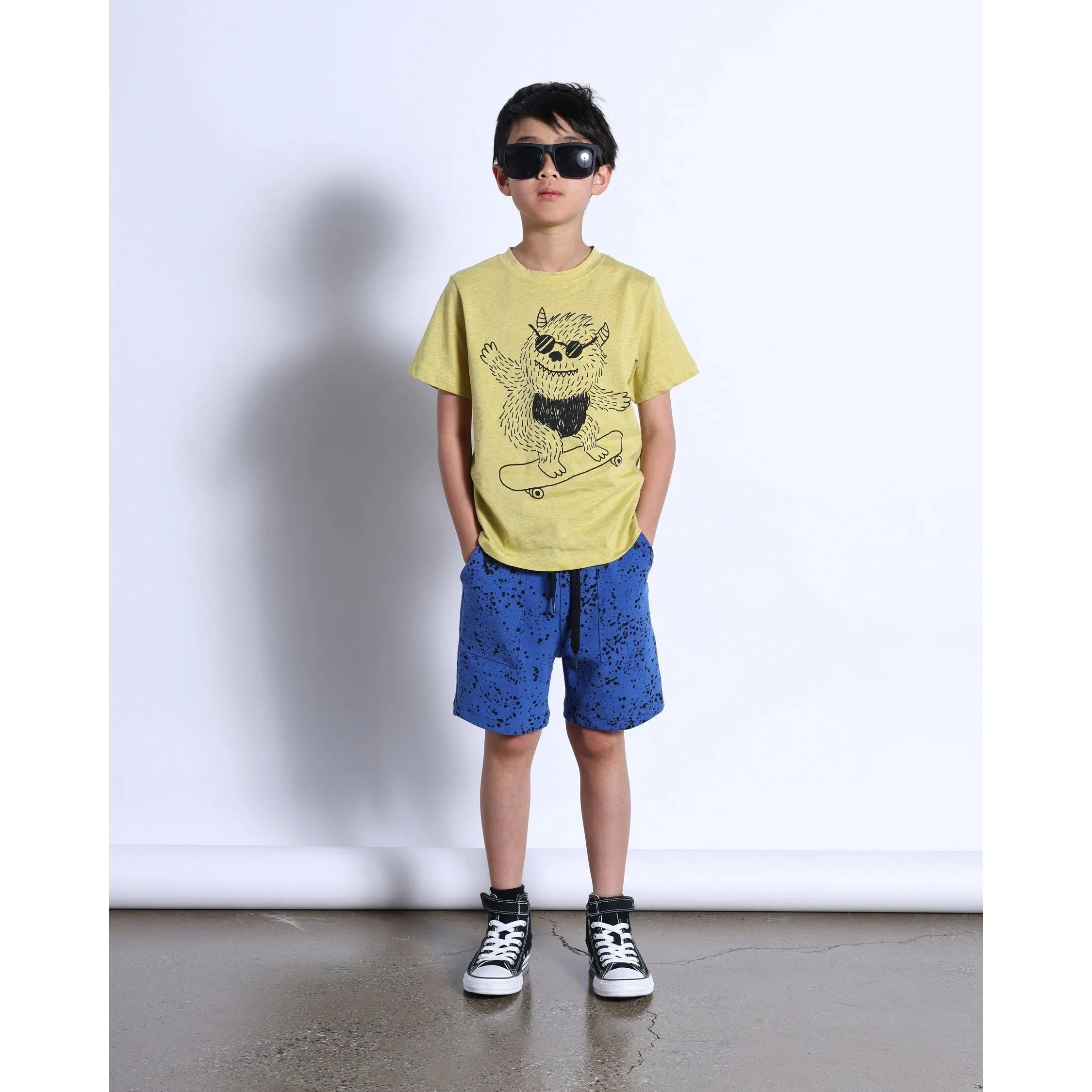 Monster Skater Tee- Yellow Marle
