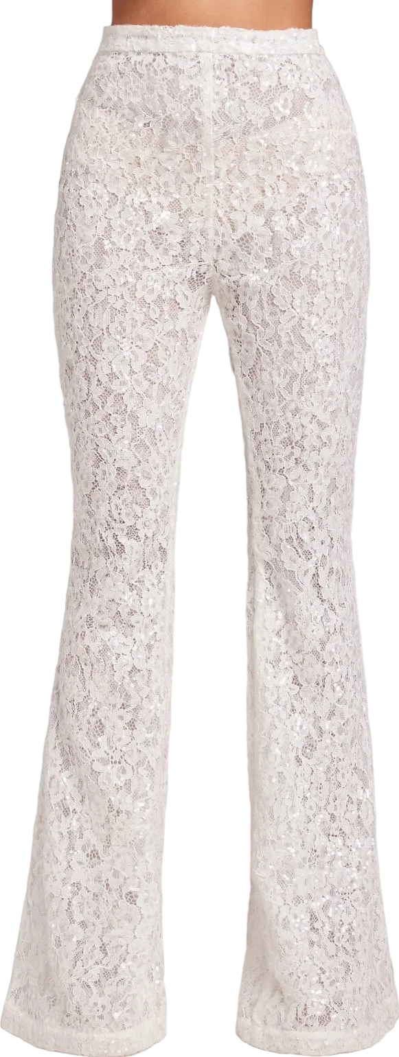 Nadine Merabi Cream Camilla White Trousers UK XS
