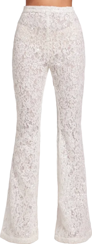 Nadine Merabi Cream Camilla White Trousers UK XS