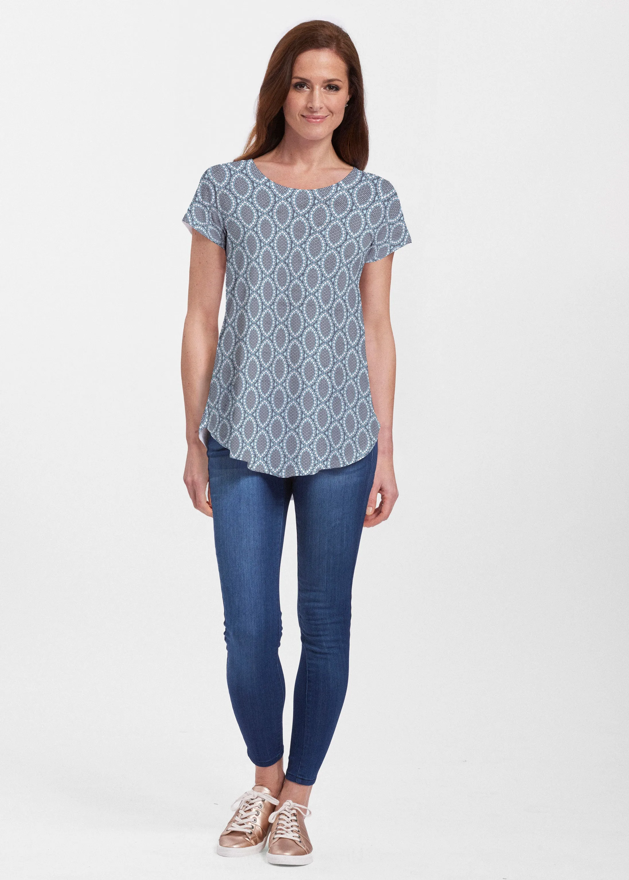 Namaste Lace (13370) ~ Signature Short Sleeve Scoop Neck Flowy Tunic