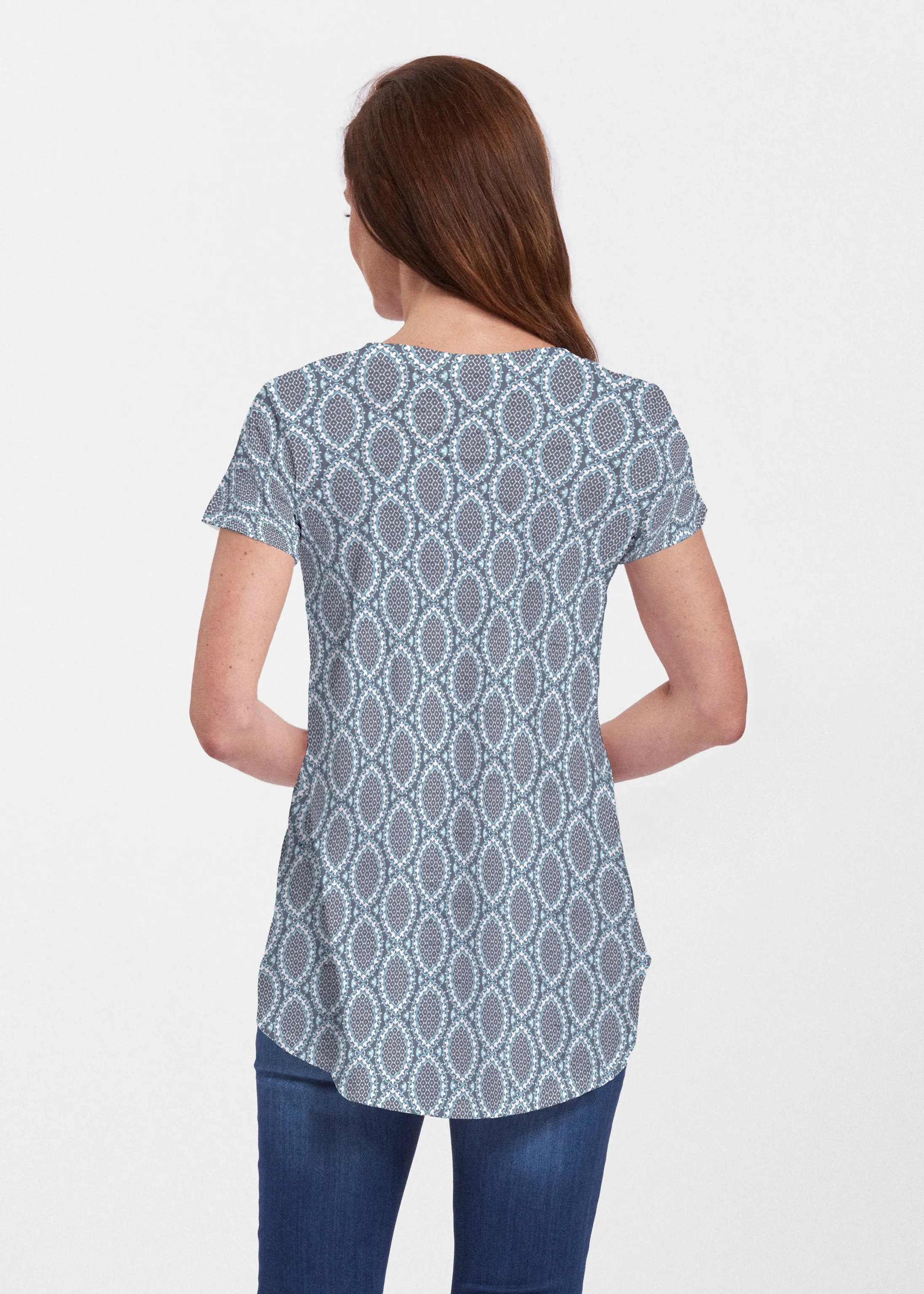 Namaste Lace (13370) ~ Signature Short Sleeve Scoop Neck Flowy Tunic