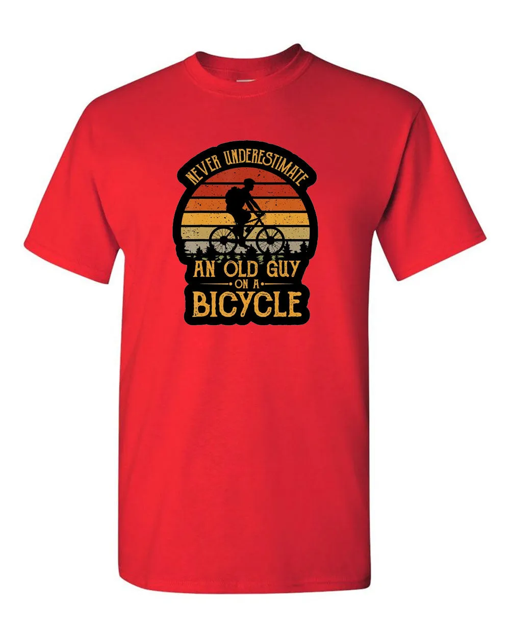Never Underestimate An Old Guy On A Bicycle T-shirt Cycling T-Shirt
