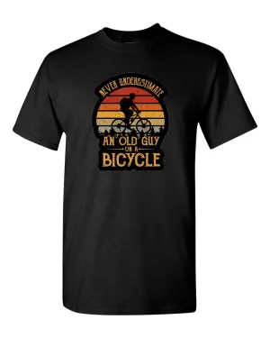 Never Underestimate An Old Guy On A Bicycle T-shirt Cycling T-Shirt
