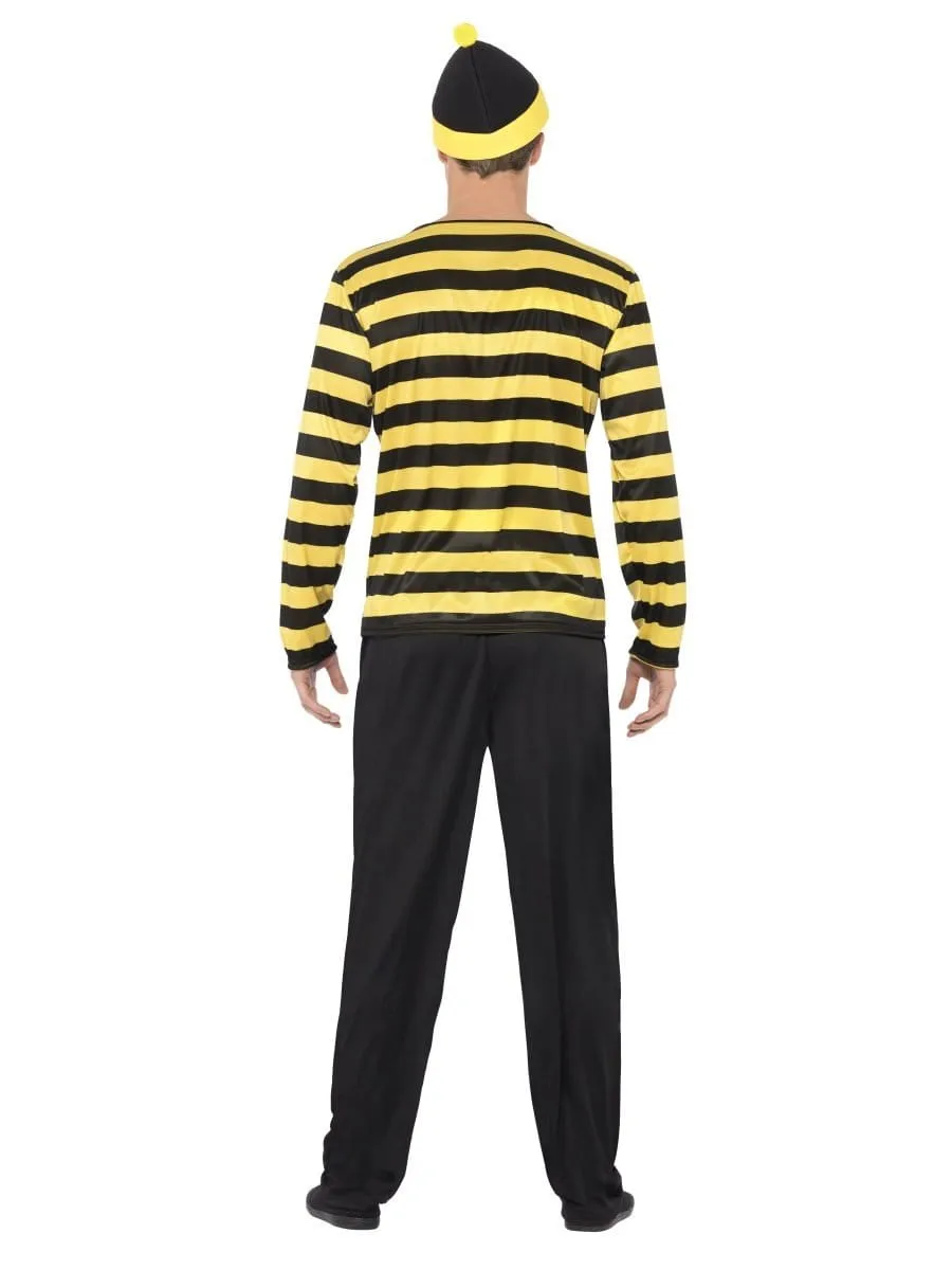 Odlaw Where's Wally? Black & Yellow Adult Costume for Men