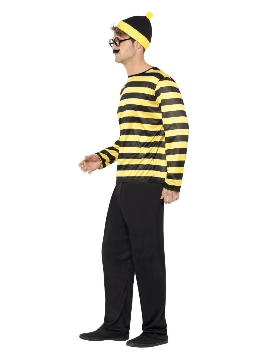 Odlaw Where's Wally? Black & Yellow Adult Costume for Men