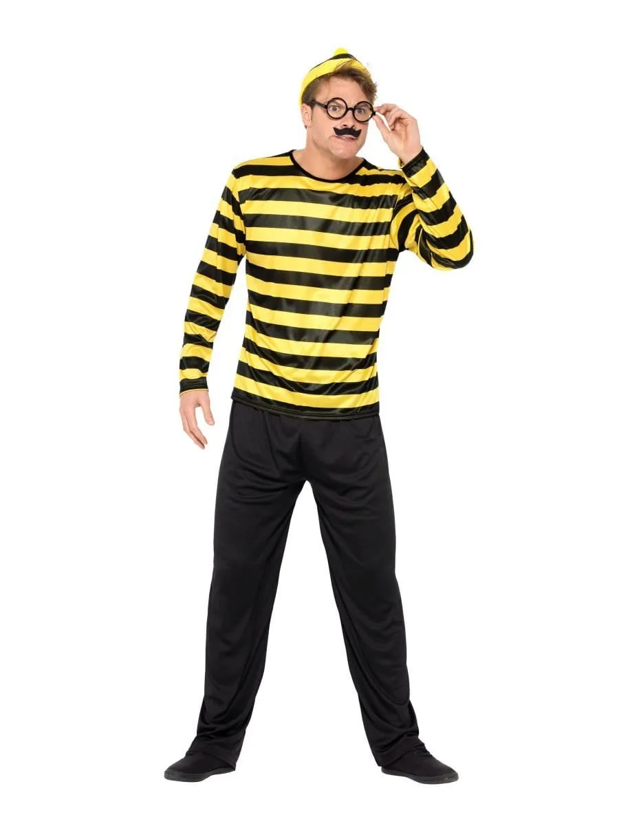Odlaw Where's Wally? Black & Yellow Adult Costume for Men