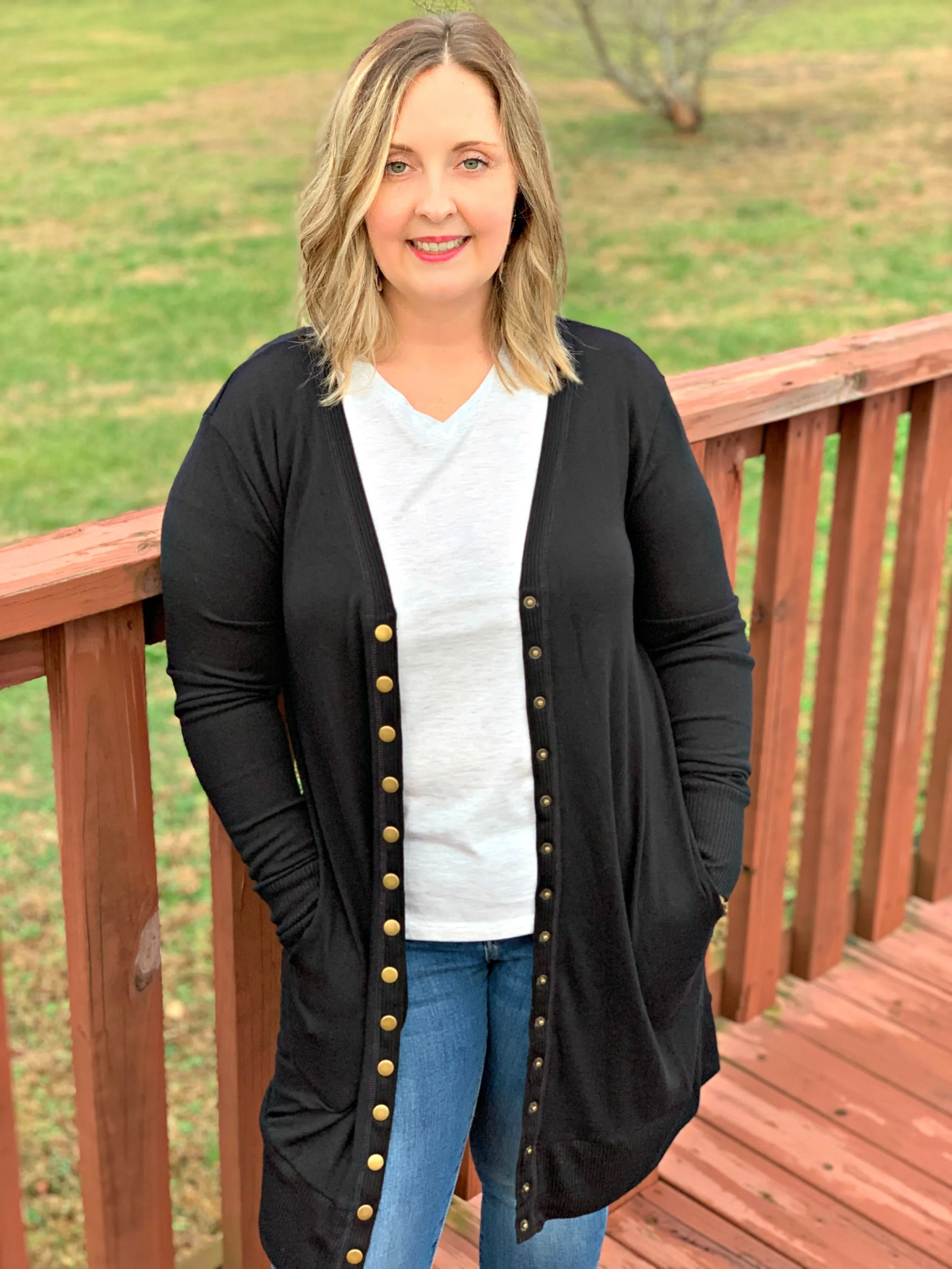 Oh Snap- Black Cardi