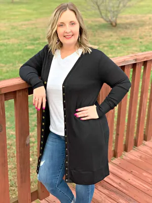 Oh Snap- Black Cardi