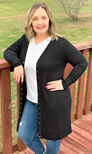 Oh Snap- Black Cardi