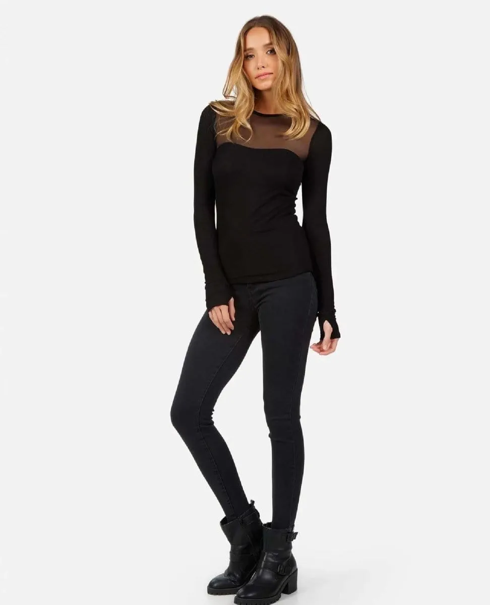 Oslo Mesh Long Sleeve Black