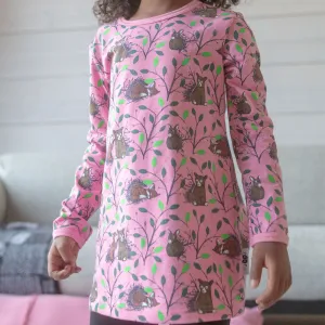 PaaPii Morning Tunic Top - Light Pink/Green (Only 2 left! 2-3 & 4-5y)