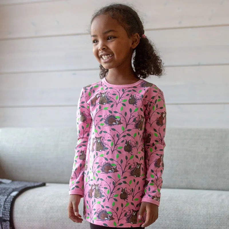 PaaPii Morning Tunic Top - Light Pink/Green (Only 2 left! 2-3 & 4-5y)