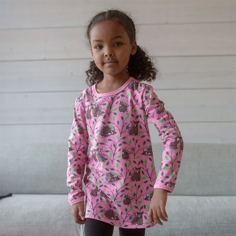 PaaPii Morning Tunic Top - Light Pink/Green (Only 2 left! 2-3 & 4-5y)