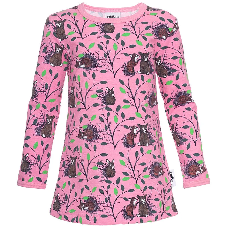 PaaPii Morning Tunic Top - Light Pink/Green (Only 2 left! 2-3 & 4-5y)