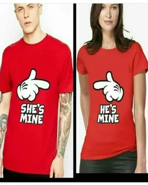 Pack Of 2 - Red Cotton Printed TShirt For Women