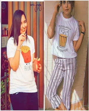 Pack of 2 - White Printed T-Shirts For Her