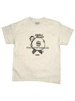 PAID 2 SK8 T Shirt Light Grey