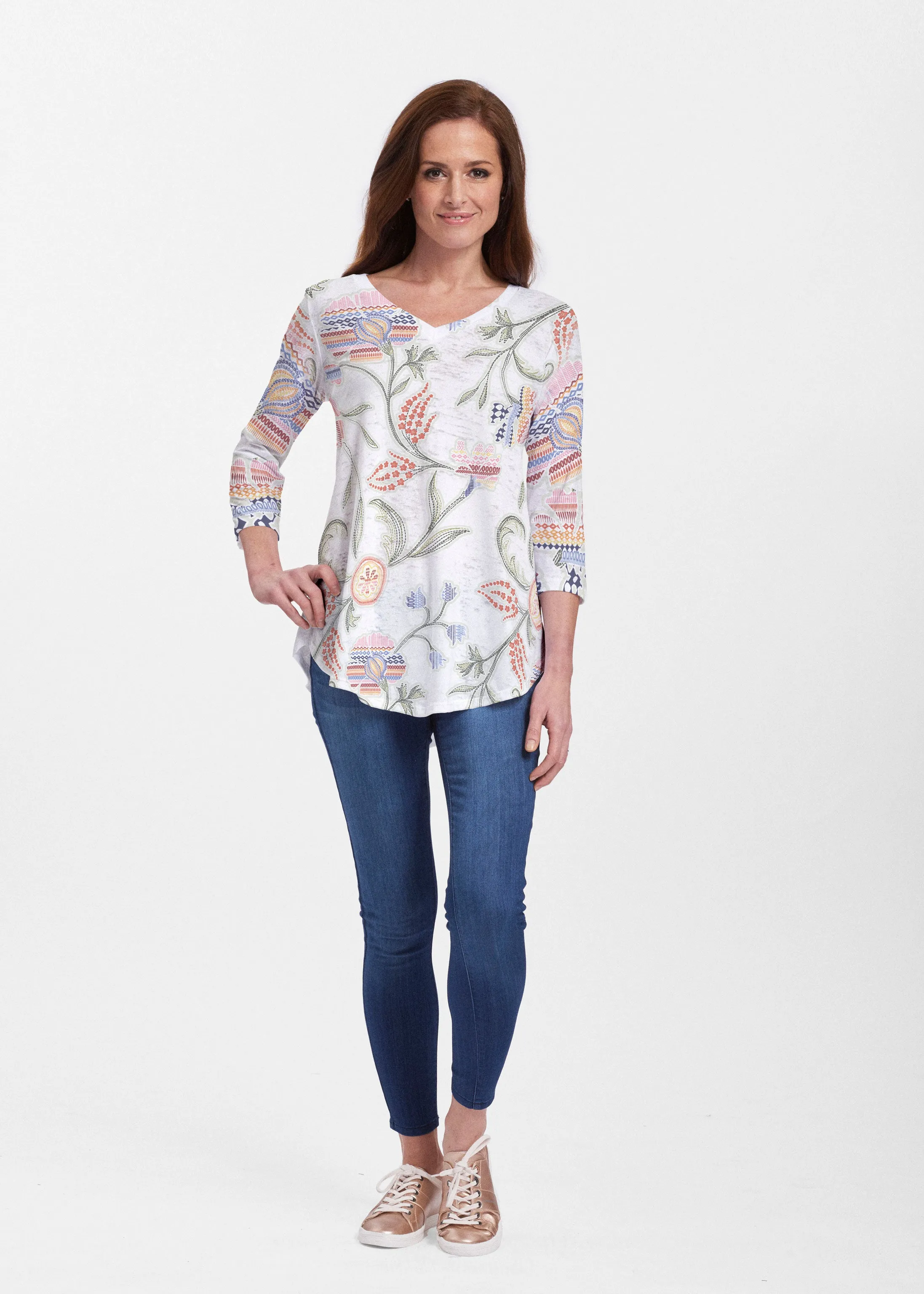 Patterns at Play (7806) ~ Signature V-neck Flowy Tunic