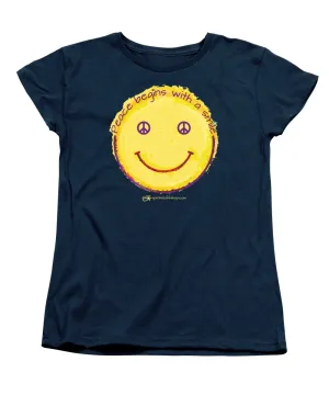 Peace Begins With A Smile - Women's T-Shirt (Standard Fit)