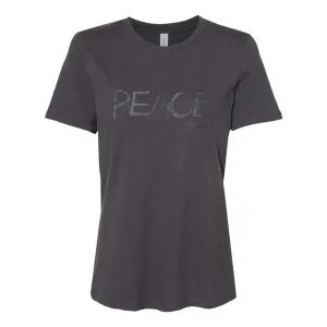 PEACE Women’s Relaxed Jersey Tee – Simple Peace Message Shirt