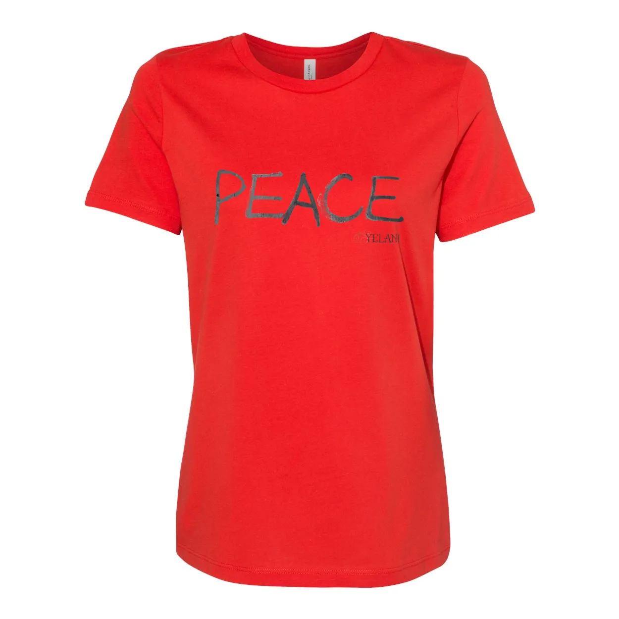 PEACE Women’s Relaxed Jersey Tee – Simple Peace Message Shirt
