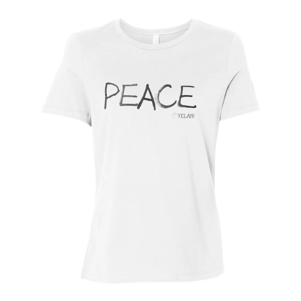 PEACE Women’s Relaxed Jersey Tee – Simple Peace Message Shirt