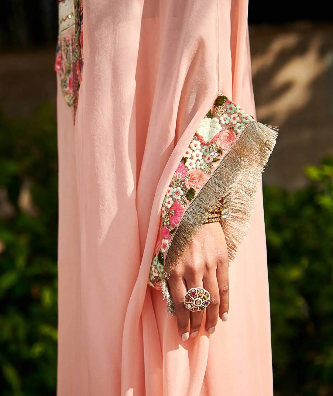 Peach Georgette Sharara With Tunic