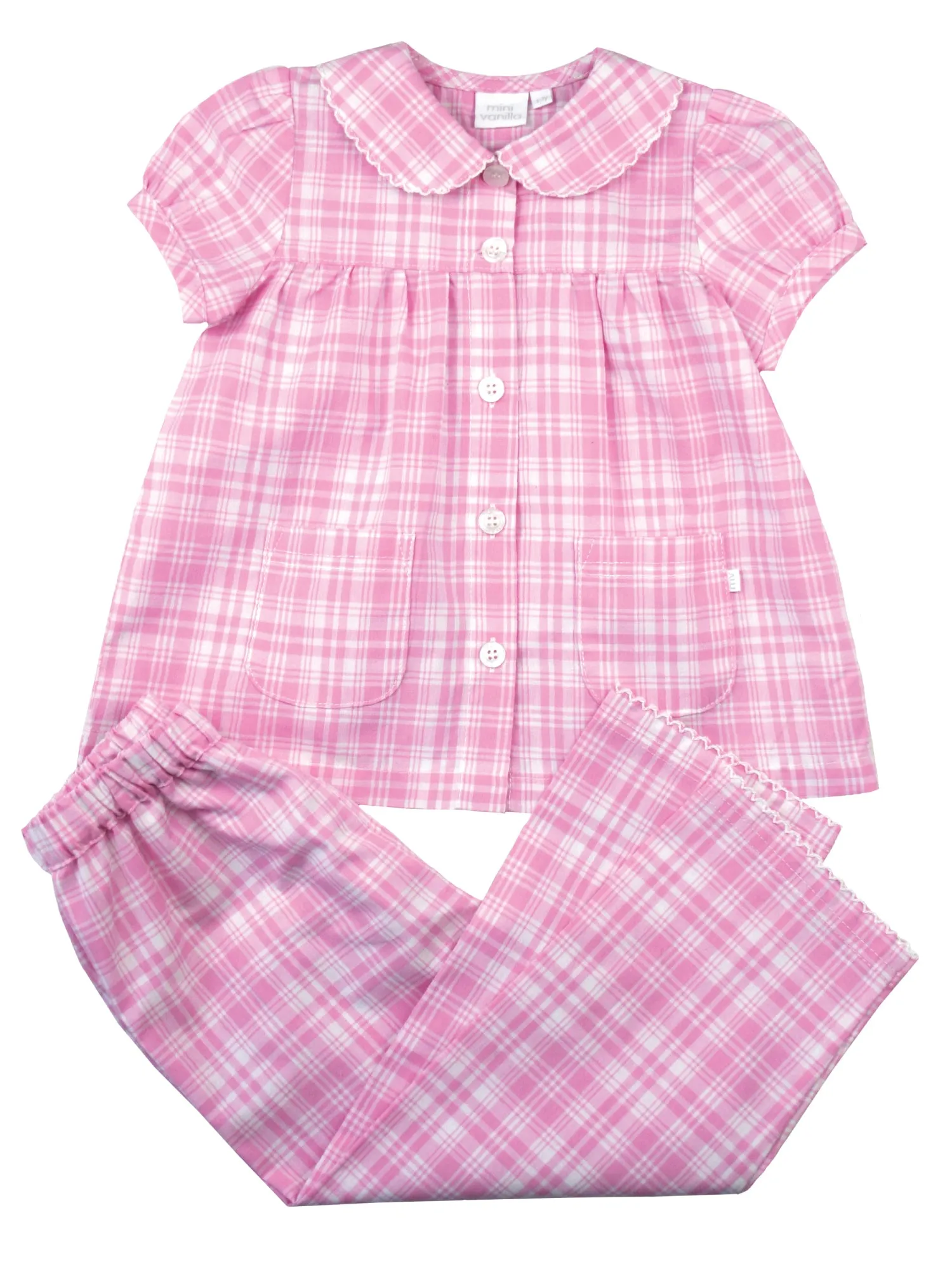 Pink and White Check Summer Pyjamas
