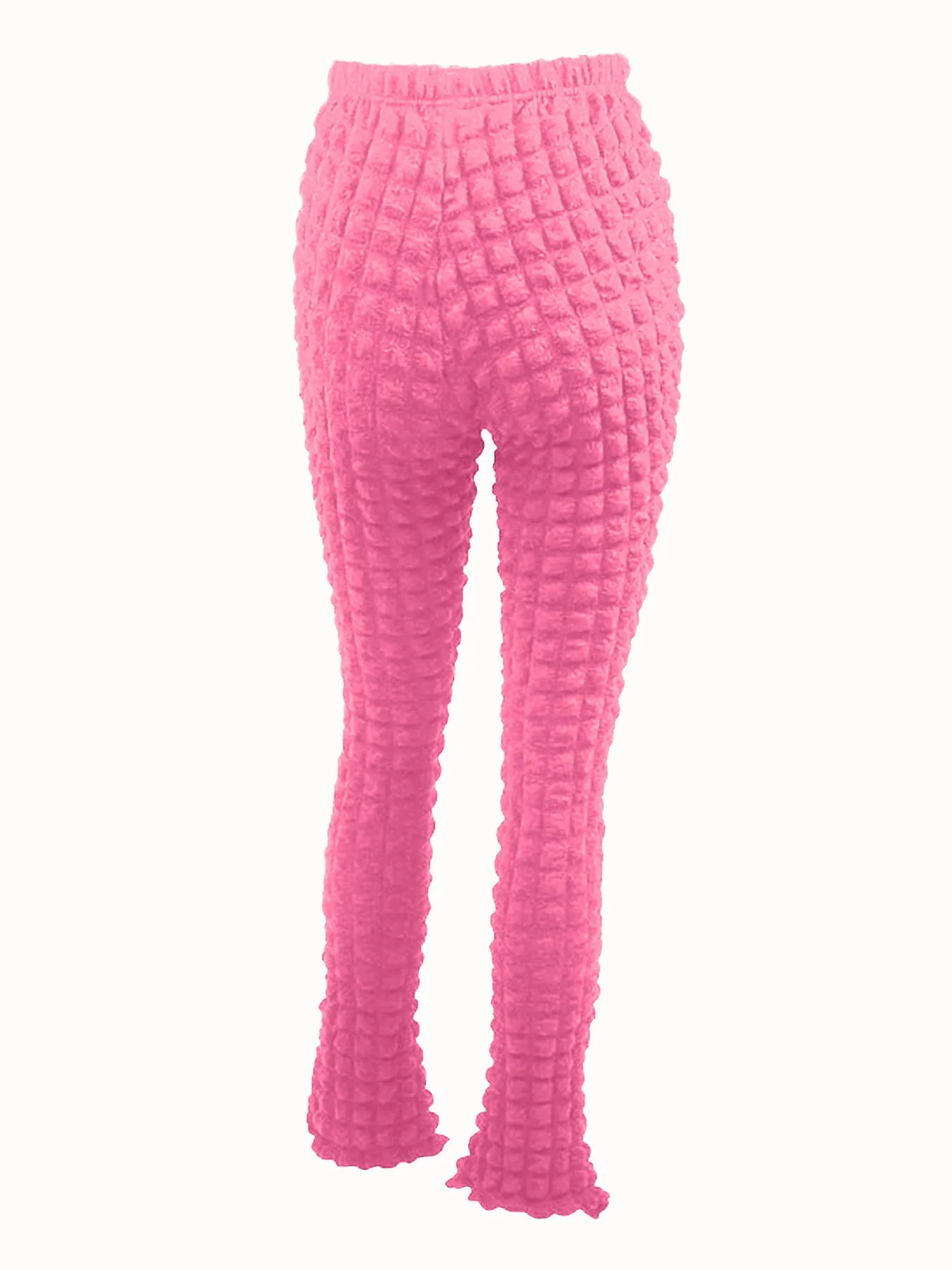 Pink Textured Slim Fit Pant