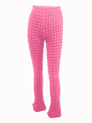 Pink Textured Slim Fit Pant