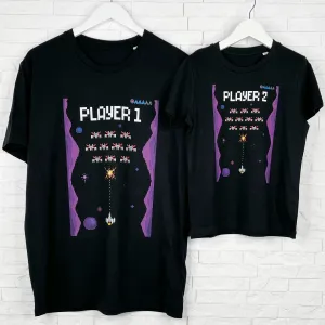 Player One Player Two Father And Son Gaming T Shirt Set