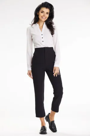 Pleated Heart Neck Fitted Blouse
