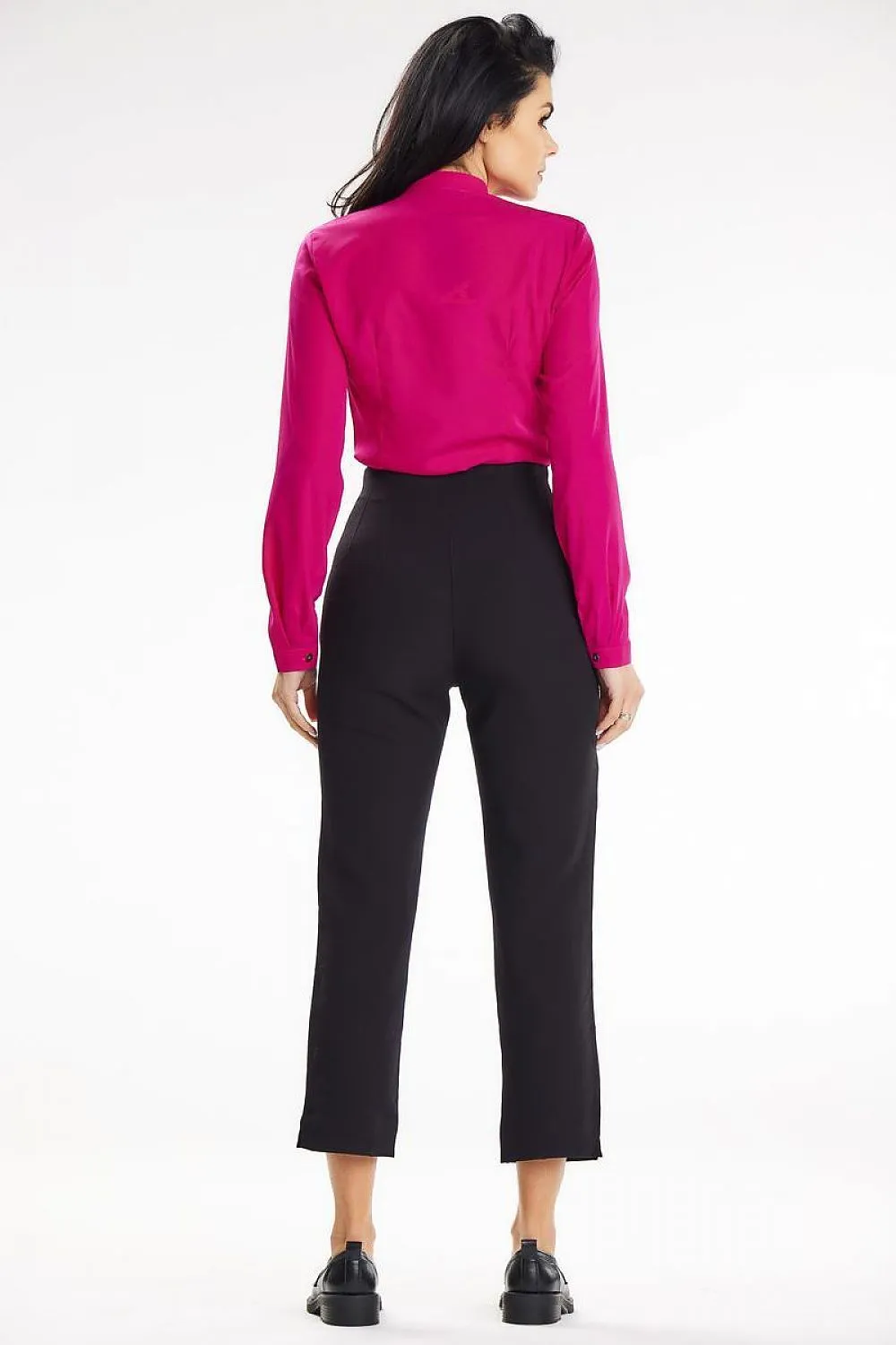 Pleated Heart Neck Fitted Blouse