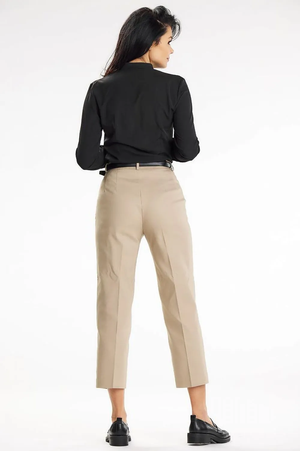 Pleated Heart Neck Fitted Blouse