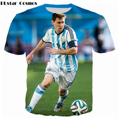 PLstar Cosmos 2017 summer new style T-shirts Athletes Lionel Messi 3d print Men/Women t shirt street wear camisa masculina