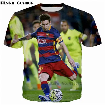 PLstar Cosmos 2017 summer new style T-shirts Athletes Lionel Messi 3d print Men/Women t shirt street wear camisa masculina