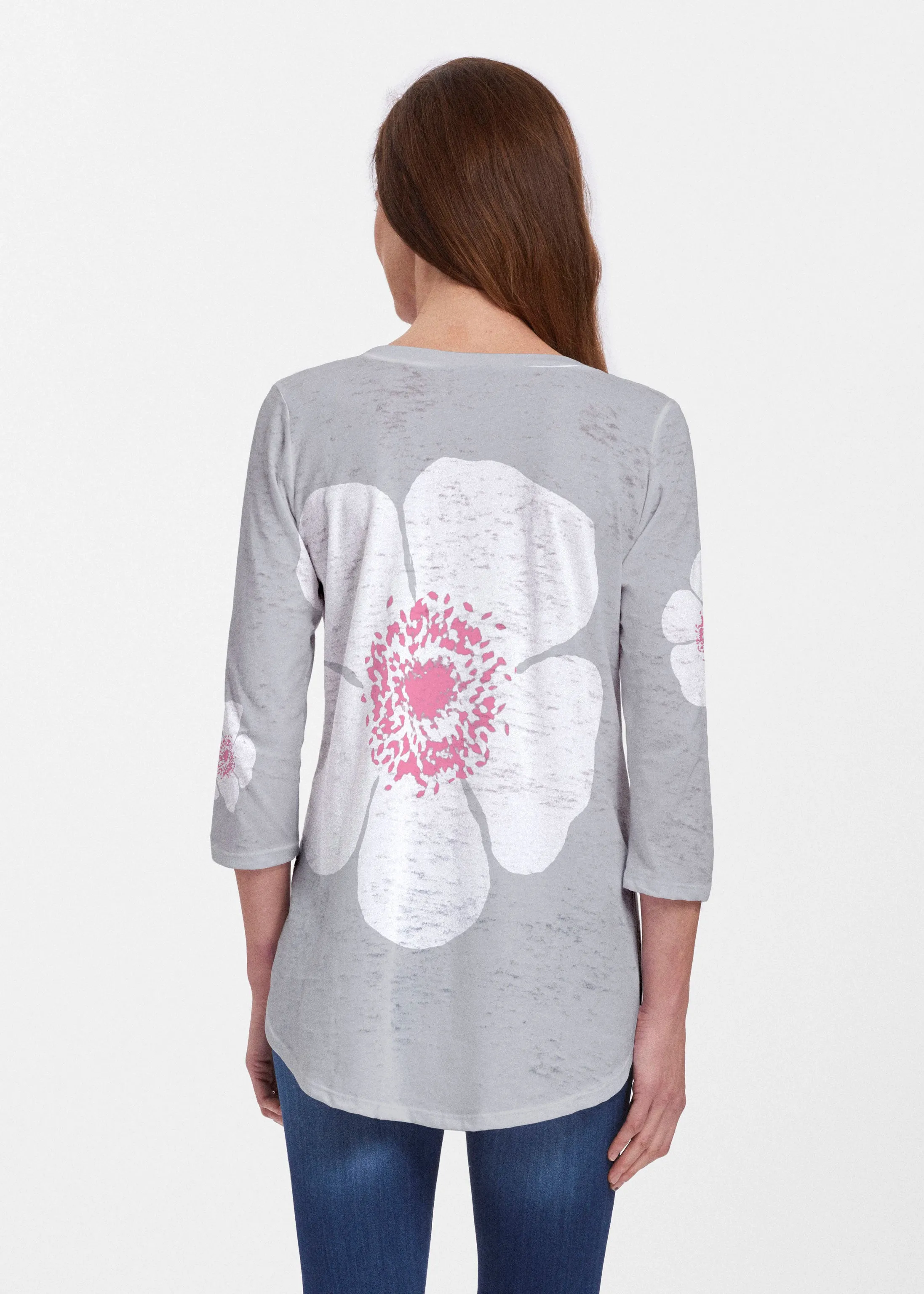 Poppy Grey (7016) ~ Signature V-neck Flowy Tunic