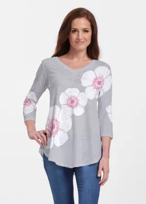 Poppy Grey (7016) ~ Signature V-neck Flowy Tunic